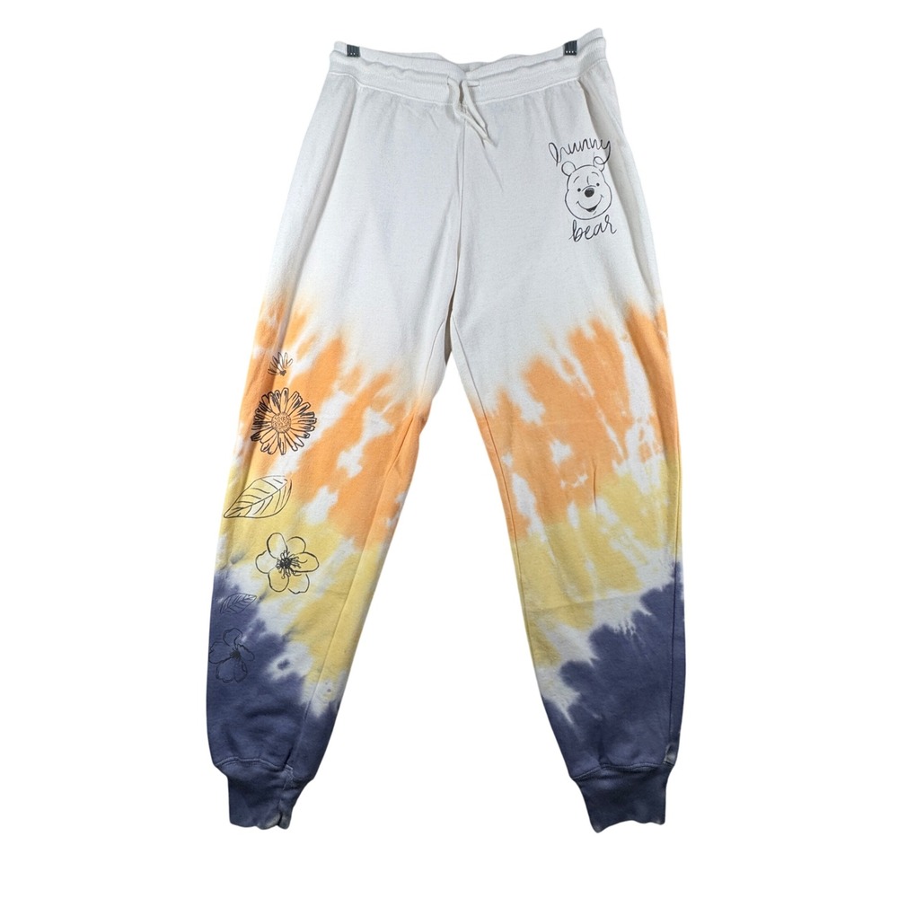 Disney Winnie The Pooh Tie Dye Sweatpants Flowers Graphic Comfy Joggers‎ Medium